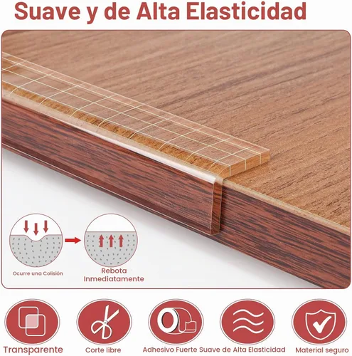 Vista 4 de Protectores de esquina a prueba de bebés, protector de esquina transparente, protector de borde suave de 6.6 pies (6.6 ft), protectores de esquina