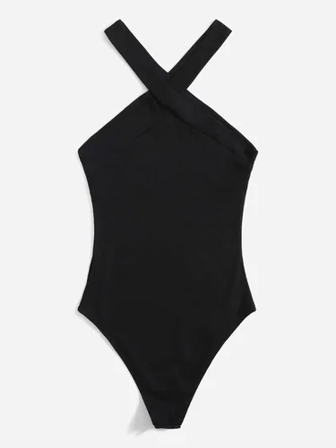 Vista 2 de SOLY HUX Body tipo leotardo ajustado para mujer Negro