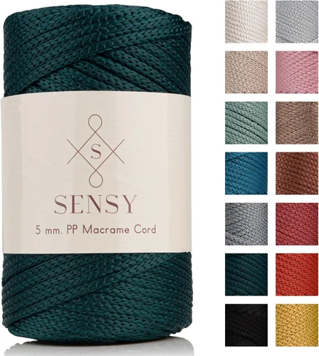 Vista 39 de Sensy - Cuerda de poliéster prémium de 0.197 in y 104 yardas, 100% polipropileno, cordón de macramé de 0.197 in, cuerda de ganchillo para bolsa