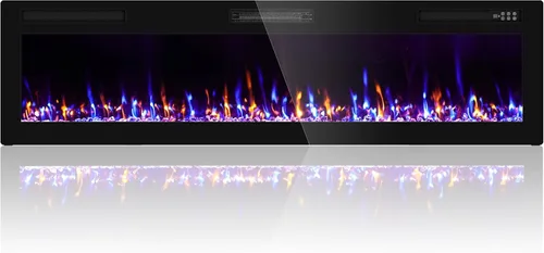 Vista 14 de Ludatido Chimenea eléctrica de 50 pulgadas montada en la pared/empotrada, inserto de chimenea eléctrica con 51000BTU para habitación de 410 pies