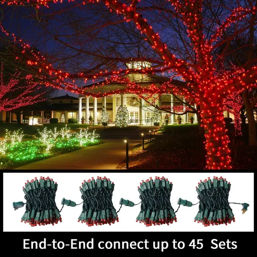 Vista 4 de LAMPHOME 60 luces LED rojas de San Valentín, luces de habitación de San Valentín, cable verde, enchufe conectable, tira de luz roja de Navidad