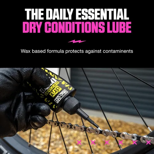 Vista 3 de Muc-Off Dry Chain Lubricante de 1.7 fl oz - Lubricante biodegradable para cadena de bicicleta, adecuado para todo tipo de bicicletas, formulado