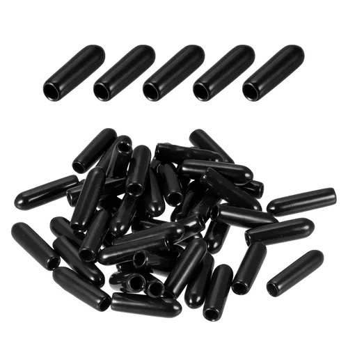 Vista 19 de DMiotech Paquete de 100 protectores de rosca de tornillo negros de 1/2 pulgada de identificación, tapas de goma para pernos de tornillo, tubería