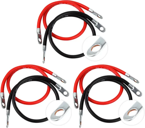 Vista 10 de Cartman Heavy Duty Cables de arranque Calibre 4 UL Listados en la bolsa. Juego positivo/negativo, lengüetas de cobre, aislamiento de PVC flexible