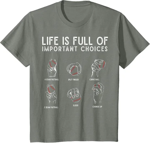 Vista 94 de Tipos de béisbol Pitches Life Choices Jugador Camiseta