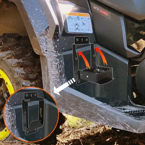 Vista 2 de Reposapiés de pasajero para cuatrimoto resistente, reposapiés para pasajero trasero, antideslizante, 4 ruedas, reposapiés plegable universal