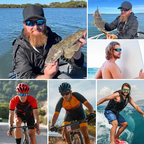 Vista 2 de Gafas de sol deportivas polarizadas para hombres y mujeres con marco irrompible para ciclismo, pesca, lentes envolventes, protección UV400