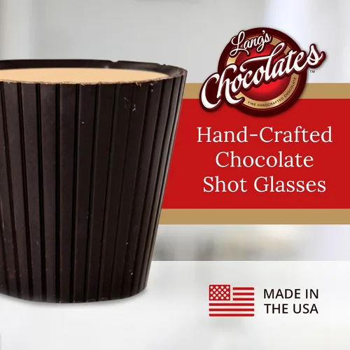 Vista 2 de Lang's Chocolates Vasos de chupito de chocolate negro - Chocolate Kosher sin lácteos - Taza de postre sin gluten - Grandes vasos de chupito