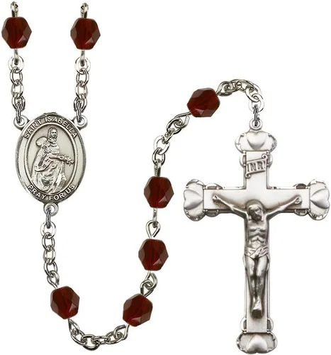 Vista 14 de Bonyak Jewelry Rosario chapado en plata de Santa Isabel de Portugal: cada mes de nacimiento color y más