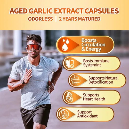 Vista 3 de VivoNu Cápsulas de extracto de ajo envejecido, suplementos de ajo inodoros con magnesio, cromo, B1 y B9, apoya la salud inmunológica y la función
