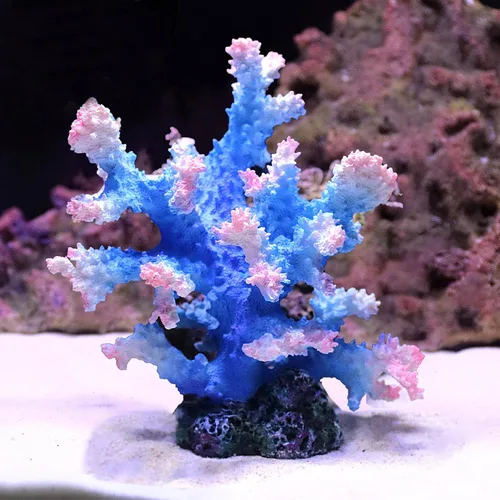 Vista 2 de Besimple Adorno de coral para acuario, decoración de coral de poliresina para decoración de peceras, paisaje de acuario