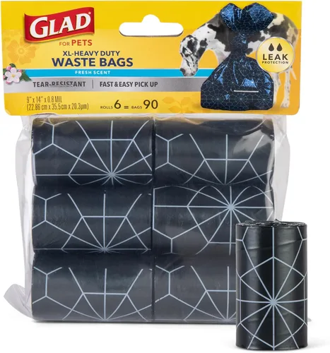 Vista 18 de Bolsas perfumadas para residuos de Glad para mascotas, bolsas de recogida de caca de mascotas resistentes a roturas con protección contra fugas