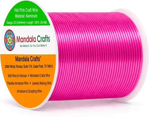 Vista 210 de Mandala Crafts - Alambre de aluminio anodizado de calibre 22 para hacer joyas - 137.2 m de alambre flexible surtido y coloreado - Doble para bonsái