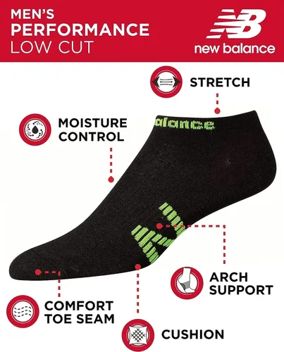 Vista 3 de New Balance Men's Low Cut Basic 6-Pack Socks