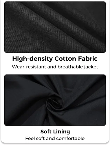 Vista 7 de WenVen Chaqueta casual de algodón de lona con capucha para hombre