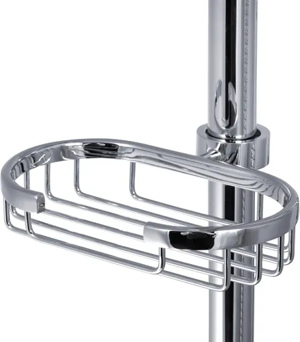 Vista 4 de PULSE ShowerSpas 1010-CH Barra deslizante ajustable para ducha de mano con cesta de alambre jabonera, cromo pulido