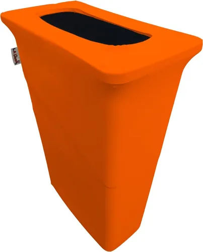 Vista 44 de LA Linen Funda elástica de elastano ajustable para cubo de basura Slim Jim de 23 galones, cubierta de contenedor de residuos, decoración de patio