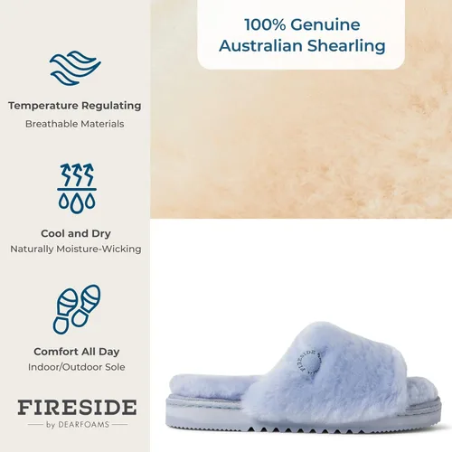 Vista 6 de Dearfoams Women's Fireside Cairns Shearling Easy onOff Slide Sandal Slipper