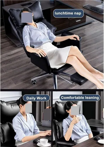 Vista 6 de High Back Ergonomic Office Chair with Extendable Footrest Adjustable Headrest and Lumbar Support Computer Gaming Desk Chair Quiet Rubber Wheels for