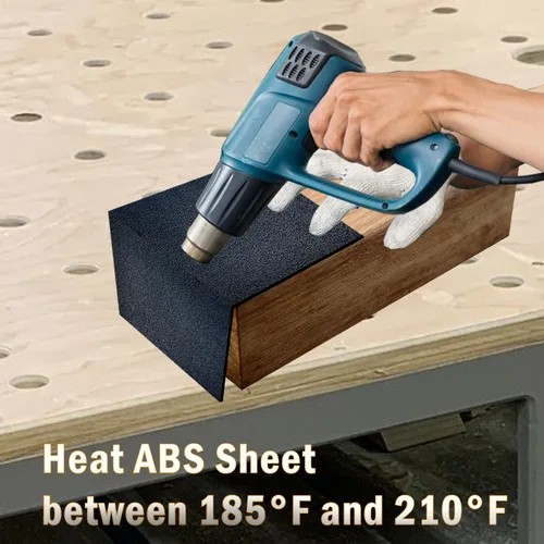 Vista 5 de Lámina de plástico ABS de 1/4 de pulgada de grosor de 8" x 12" (paquete de 2), panel rígido moldeable negro con diferentes superficies