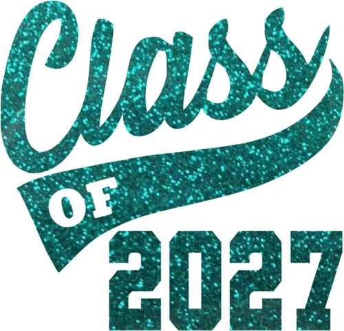 Vista 30 de Adhesivo de graduación para planchar en la clase de 2027, calcomanía para camiseta de secundaria, parche de graduación HTV para graduados