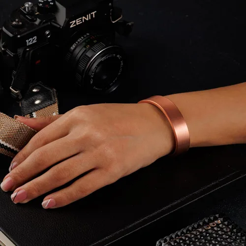 Vista 6 de DEMMEX Pulsera de cobre de 0.118 pulgadas de grosor para hombres y mujeres Brazalete de cobre turco sólido 100% puro, calibre pesado y sin