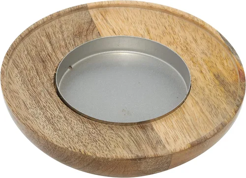 Vista 8 de Deco 79 Lámpara de madera de huracán candelita, juego de 2 4 pulgadas, 3 "H, marrón