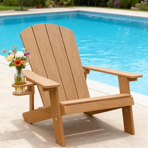 Vista 11 de Outdoor Adirondack Chair, Weather-Resistant HIPS Patio Lounge Chair, 1Pcs Fixed Seating for Porch, Garden, Deck, Backyard 1pcs Blue