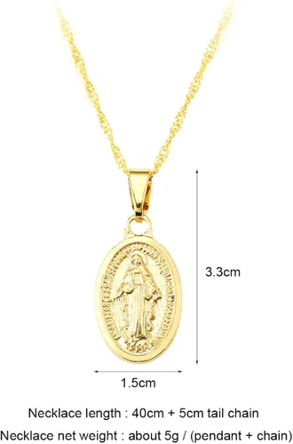 Vista 2 de S SAYYID Collar de onda de agua collar de clavícula de Virgen María Metal no aplica
