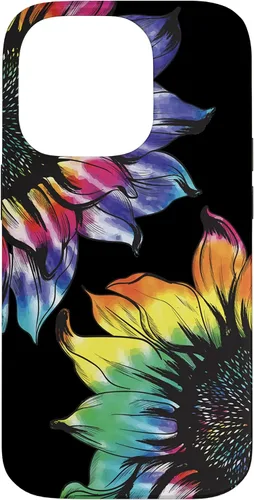 Vista 17 de Tie Dye Sunflower Phone Case Fun Colorful Retro Hippie Gift Case for iPhone 17