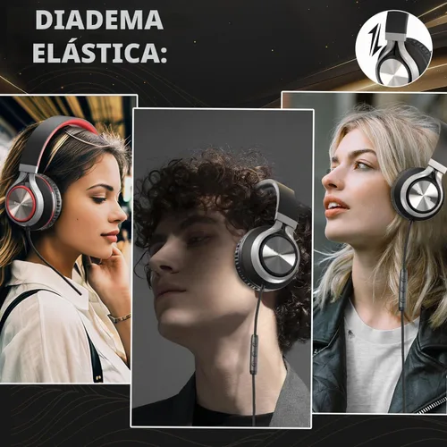 Vista 3 de Bywulanda - Auriculares USB C con micrófono, cable sobre la oreja para la escuela Volume Control, HD Stereo Sound, Comfortable Fit, Wired Foldable