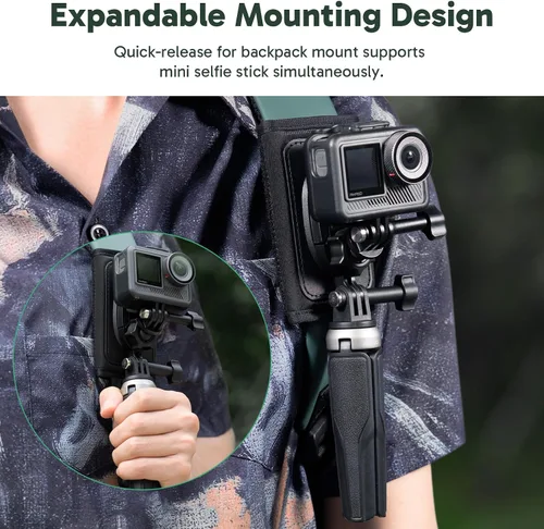 Vista 4 de AKASO EK7000 Pro Action Cámara con tarjeta MicroSDXC U3 y mochila de liberación rápida para correa de hombro Kit de accesorios de montaje