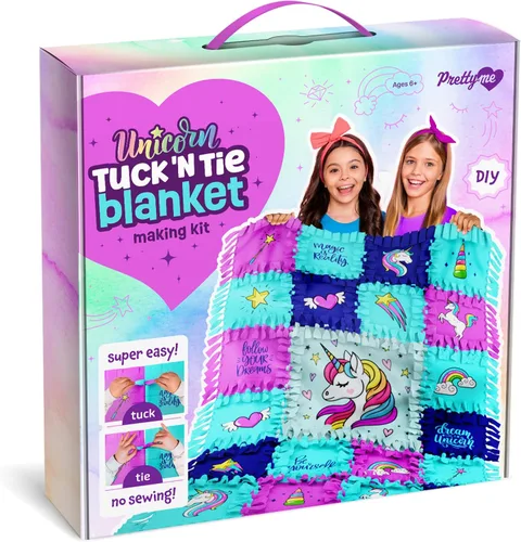 Vista 7 de Pretty Me Unicorn Tuck N' Tie Kit de Manta de Forro Polar - Manualidades DIY para Niñas a partir de 6 años - Las Mejores Ideas de Regalos de Artes