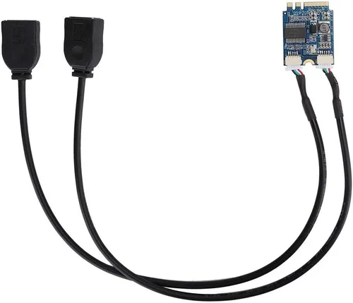 Vista 7 de M.2 NGFF a tarjeta elevadora USB, llave A-E a doble puerto USB2.0 tarjeta de expansión de interfaz, adaptador de cable, fácil de instalar y cómodo