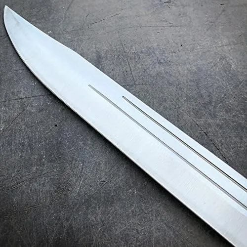 Vista 3 de Machete táctico de acero inoxidable de 18 pulgadas con mango de madera