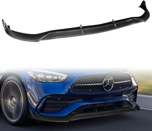 Vista 9 de Q1-TECH, borde de parachoques delantero compatible con Mercedes-Benz Clase C W206 C43 / C300 2022-2025, alerón de parachoques delantero, kit