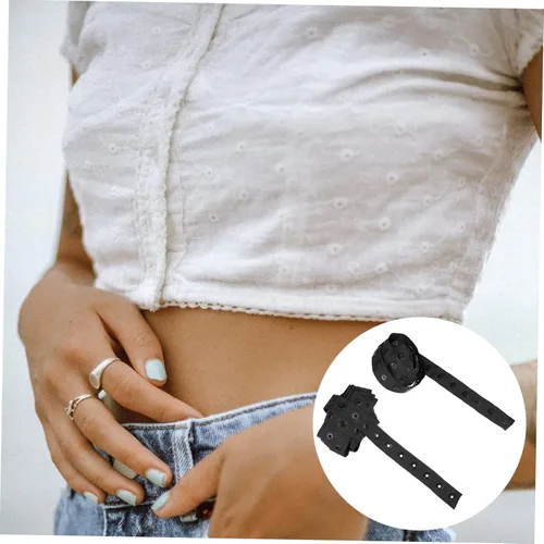 Vista 6 de ULDIGI Black Decor - Cinturón de repuesto para ropa, 1 unidad, para ropa, botón con cremallera, Xmmblack Xmm, cinta recortada, botones