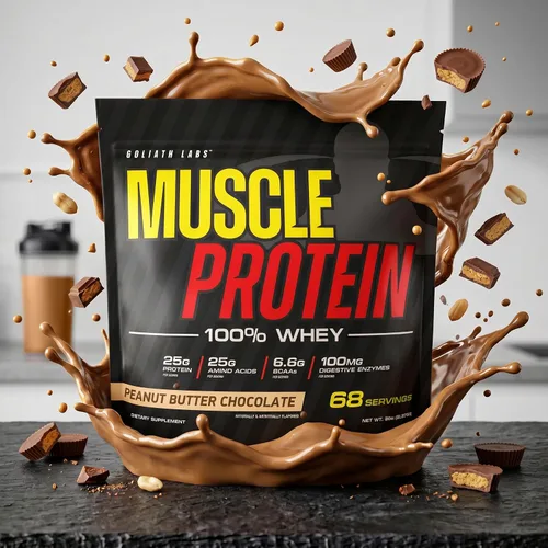 Vista 2 de COLOSSAL LABS Muscle Protein - Polvo de suero de leche [5 libras/paquete de 1] – Filtrado en frío, 0.88 oz de proteína pura, 0.18 oz de BCAA