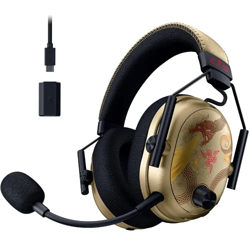 Vista 12 de Razer BlackShark V3 Pro Wireless ANC Gaming Headset for PC: Full Band Mic - 50mm Drivers - 2.4 GHz, Bluetooth, USB, 3.5mm - Works with Mac, PS5