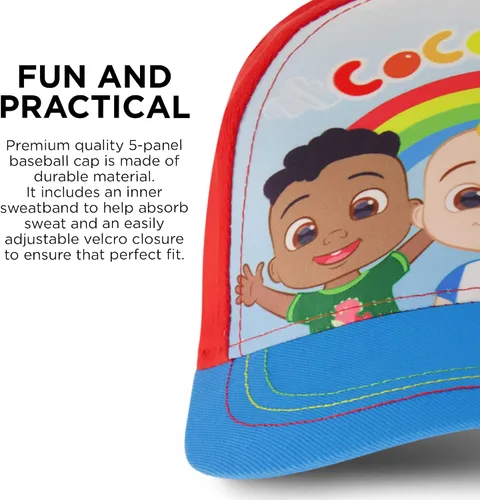 Vista 4 de ABG Accessories Gorra de béisbol Cocomelon y Blippi para niños pequeños, cuenta con Jj, Totom y Yoyo, sombrero para niños talla 2-4