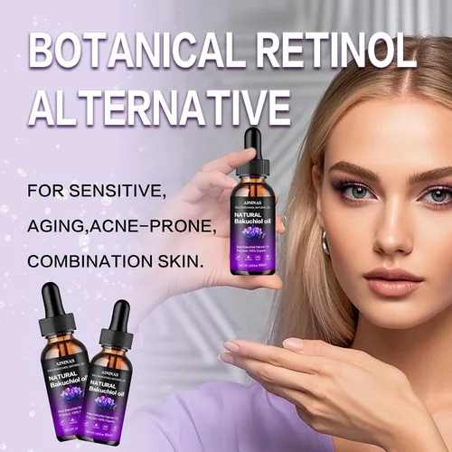 Vista 3 de AIninas - Aceite de Bakuchiol orgánico para la cara, alternativa natural al retinol que reduce las arrugas y las líneas finas, seguro para la piel
