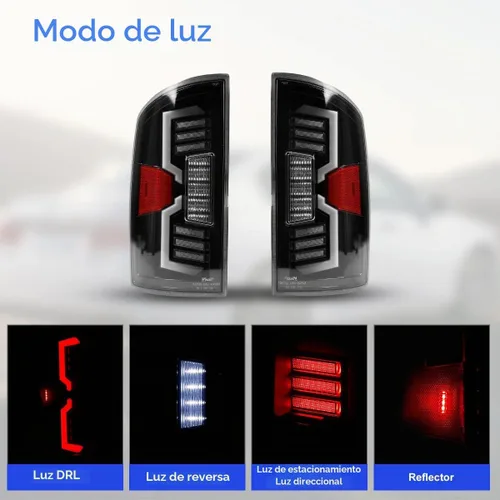 Vista 7 de Luces traseras secuenciales LED para Dodge Ram 1500 2002-2006 y Dodge Ram 2500 / 3500 2003-2006, conjunto de luces traseras LED completas con Claro