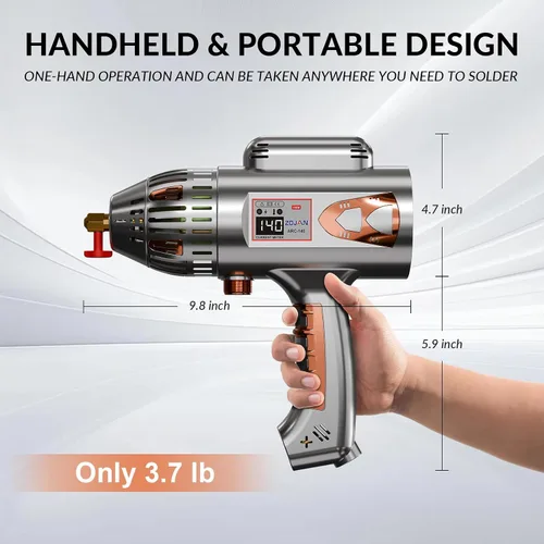 Vista 6 de Soldador de arco portátil de mano 140A 110V, soldador inversor portátil ligero capaz de soldadura DC para proyectos de bricolaje y uso doméstico.