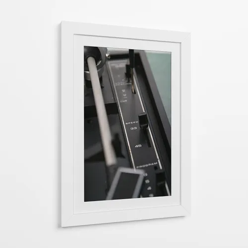 Vista 7 de Canvas Lab Turntable IV by Renee W. Stramel 7 x 11 in Fine Art Framed Print, Frame Color: Black, With Mat Architecture, Black and White