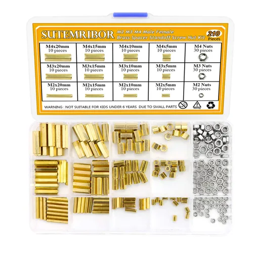 Vista 2 de 420PCS M2 M3 M4 Macho Hembra Hex Latón Espaciador Separador Tornillo Tuerca Surtido Kit