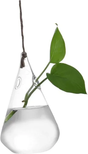 Vista 8 de UKCOCO 2 macetas geométricas colgantes de vidrio, recipientes de terrario hidropónicos triangulares para decoración de jardín