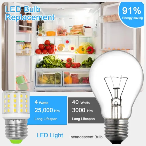 Vista 3 de ZHENMING Bombillas LED AC 100-265V 3.5W para refrigerador KEI D34L, 4 W, repuesto 40 W, 5304511738, bombilla de nevera para Frigidaire Kenmore KEL