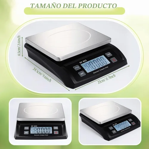 Vista 2 de Copkim Báscula de cocina digital grande de 66 libras, 30kg, color negro