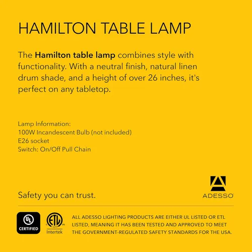 Vista 13 de Lámpara de mesa Adesso 3376 – 15 Hamilton