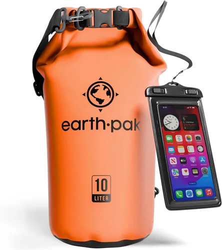 Vista 32 de Earth Pak Bolsa Seca Impermeable - Mochila Impermeable de Cierre Enrollable Superior Mantiene el Equipo Seco para Kayak con Funda Impermeable